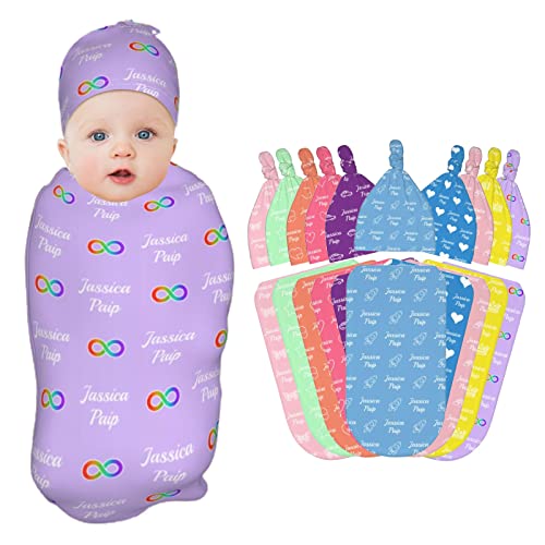 Personalized Baby Swaddle Blankets for Girl and Boy - Custom Blanket with Name for Baby Girls Boys Nursery Soft Customized Newborn Swaddle Blanket Personalized Baby Gifts Infants