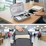 Hard Electronics Travel Organizer Case do MacBooka, ładowarek i dysków twardych Flash, wodoodporne, odporne na wstrząsy, 2-warstwowa konstrukcja, pomieści mysz i kable Power Bank (szare)