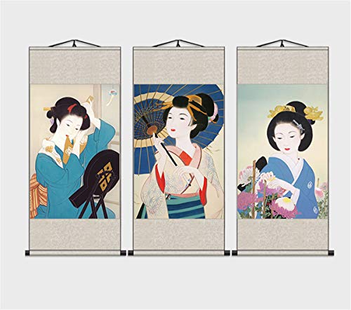 Zzooi Asian Art Japanese Style Wall Art Hanging Painting,Geisha Girl Ukiyoe #TOP5
