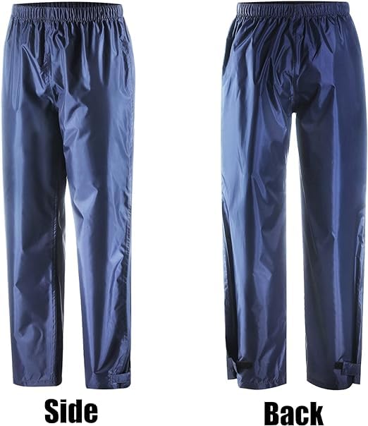 Image of Waterproof Rain Trousers, Breathable Outdoor Pants for Men and Women, Black