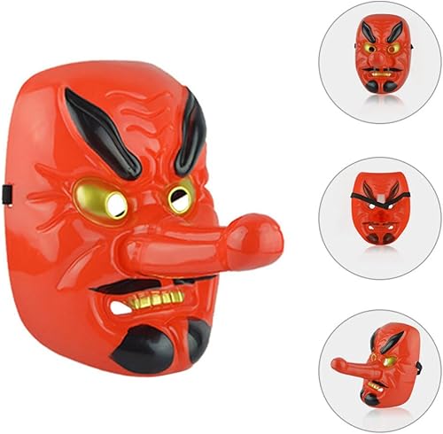 Miniatura 7 de VILLCASE Máscara japonesa Tengu Samurai Oni, máscara de fantasma, máscara de ninja, máscara de guerrero japonés, máscara punk, accesorio de cosplay