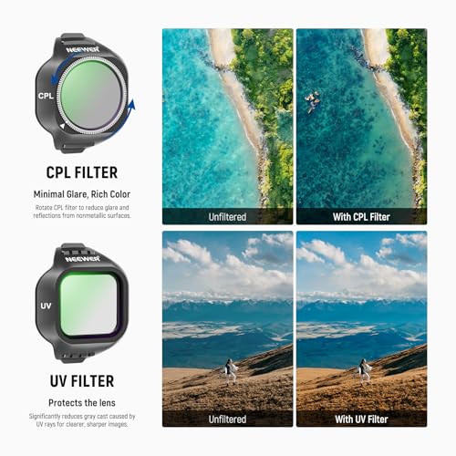 Image of NEEWER CPL ND Filter Set Compatible with DJI Mini 5 Pro Drone Camera (UV /CPL /ND4 /ND8 /ND16 /ND32), Snap On Circular Polarizing Polarizer Neutral Density Lens Filter Accessories, 6 Pack
