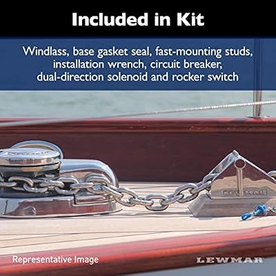 Lewmar 12V Pro-Series Gypsy with 316 Stainless Steel for Boats 20'-38' with 5/16 G4 Chain, Max Pull 1,000 lbs. - 2020201170