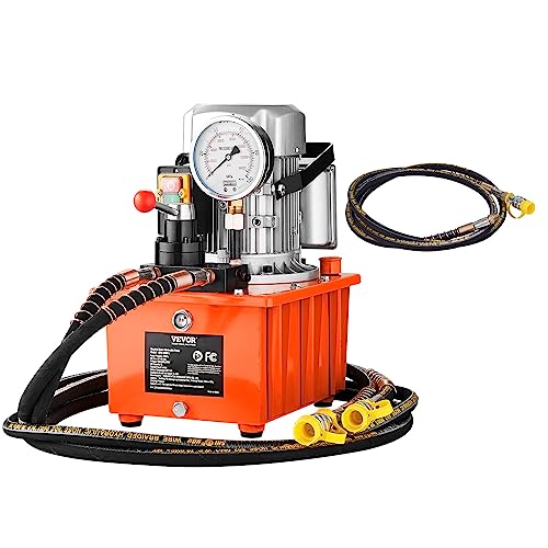 VEVOR Electric Hydraulic Pump, 10000 PSI 750W 110V, 488 in³/8L Capacity, Double Acting Manual Valve, Electric Driven Hydraulic Pump Power Pack Unit with Lever Switch for Punching/Bending/Jack Machines by VEVOR - Used condition - US$208.96