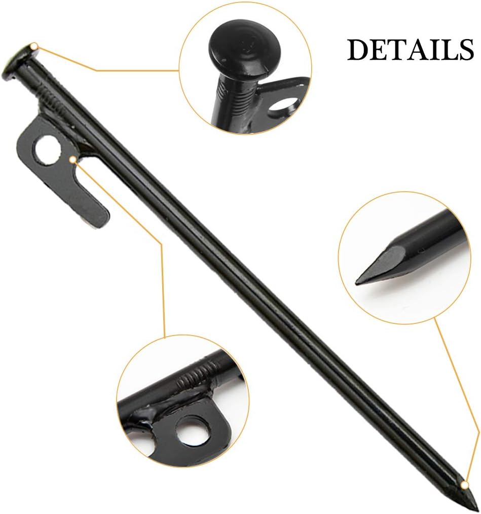8 Pack Tent Stakes Heavy Duty Metal Tent Pegs for Camping Steel Tent Stakes 8 inch Unbreakable and Inflexible : Everything Else