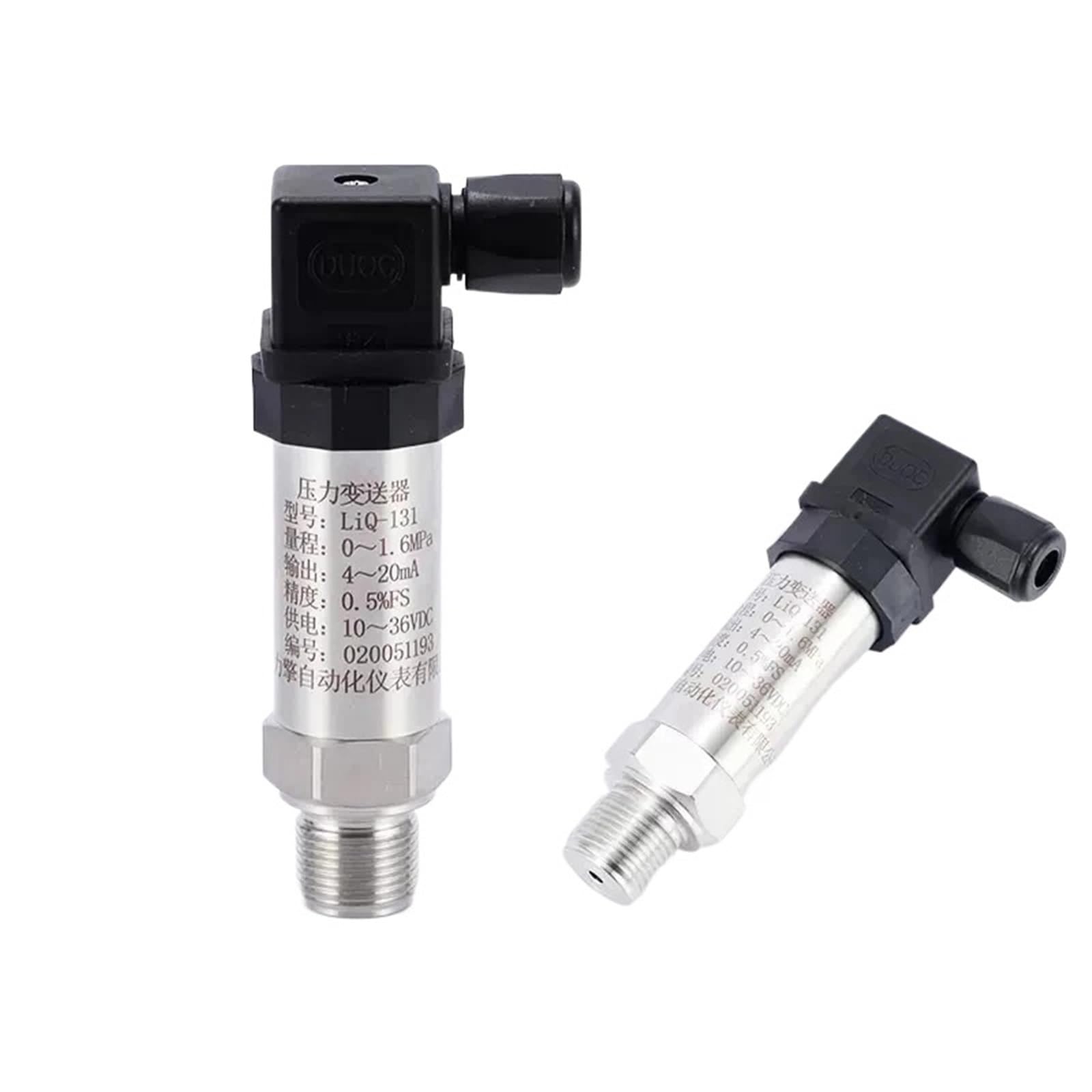 Water Oil Fuel Gas Air Pressure Transmitter G1/4 12-36V 4-20mA 0-600bar Optional Stainless Steel Pressure Transducer Sensor(0-0.1MPA)