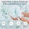 Cooling Pillow with Shredded Memory Foam for Sleeping, 20x30 Adjustable Bed Pillow with Cool & Bamboo-Derived Rayon Side, Firm Pillow with Cooling Gel for Hot, Back, Stomach or Side Sleeper (Queen)