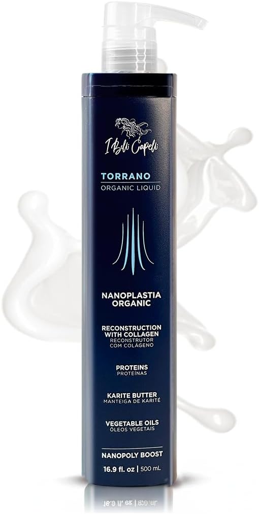 I Belli Capelli Torrano Liquid Nanoplastia Keratin Hair Treatment- Straightening in 1 Step, Formaldehyde Free-Nanoplastia Para Alisar Cabello, Keratina Organica Sin Formol Para Alisar(16.9Fl.oz/500ml)