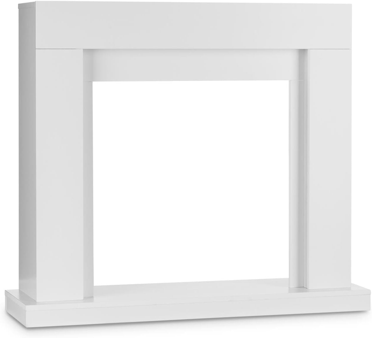 Klarstein Studio Frame Fireplace Mantel - Modern Design, Suitable for Many Electrical or Ethanol Fireplace Inserts, MDF Design, Wall Mount, Elegant, Sturdy, Stable, White