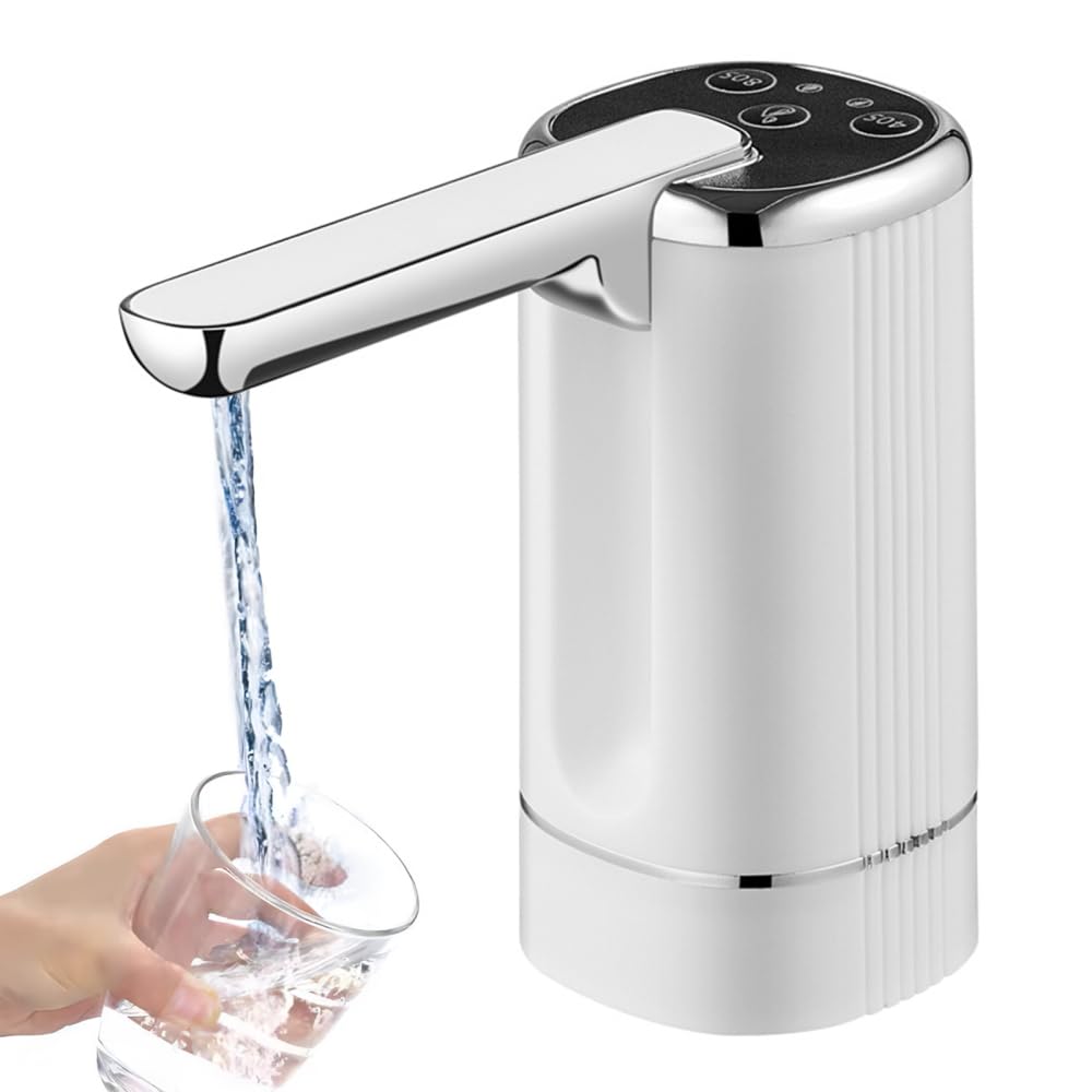 Bdkmms White Water Dispenser Pump, Universal Usb Charging Water Pump With Foldable Spout Portable Automatic Water Dispenser For Travel Office Home Kitchen