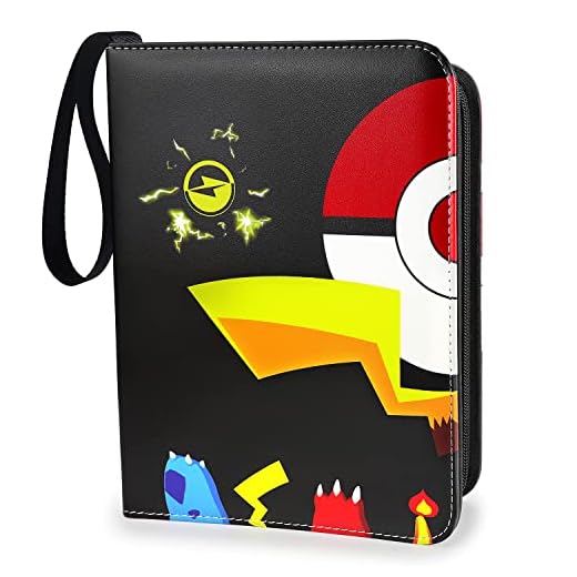 Trading Card Binder 4 Pocket, 400 Pockets Card Binder Holder with 50 Removable Sleeves Zipper Card Collection Binder Album Folder Book Case for Boys Girls Gift (Black)