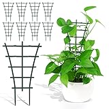Fácil de usar: simplemente pega estos mini enrejados de plástico para plantas de jardín en el suelo o fíjalos en la pared o estacas de apoyo. A medida que la planta crece, puedes apilarlas juntas para proporcionar más espacio para el crecimiento de las plantas.