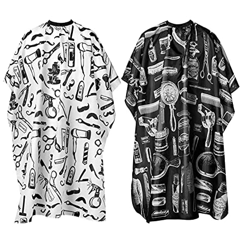 Hairdressing Gown Barbers Cape, 2 Pcs Salon Barbers Hairdresser Hair Cutting Cape Gown Hairdressing Clothes, Salon Barber Capes Cover