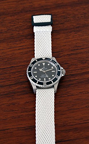 Da Luca Braided Nylon Perlon Watch Strap - White (Pvd Buckle) : 18Mm #TOP5
