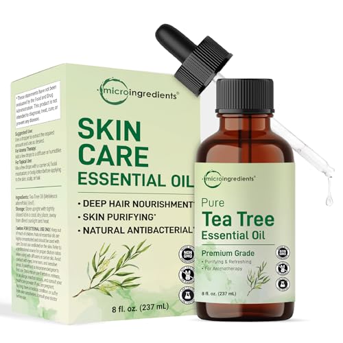 Pure Tea Tree Essential Oil, 8 fl oz | Premium Grade Liquid Drops | DIY for Natural Aromatherapy, Soap, Diffuser, Candles, Body & Scalp Massages | Purifying & Refreshing Aroma | Cruelty Free