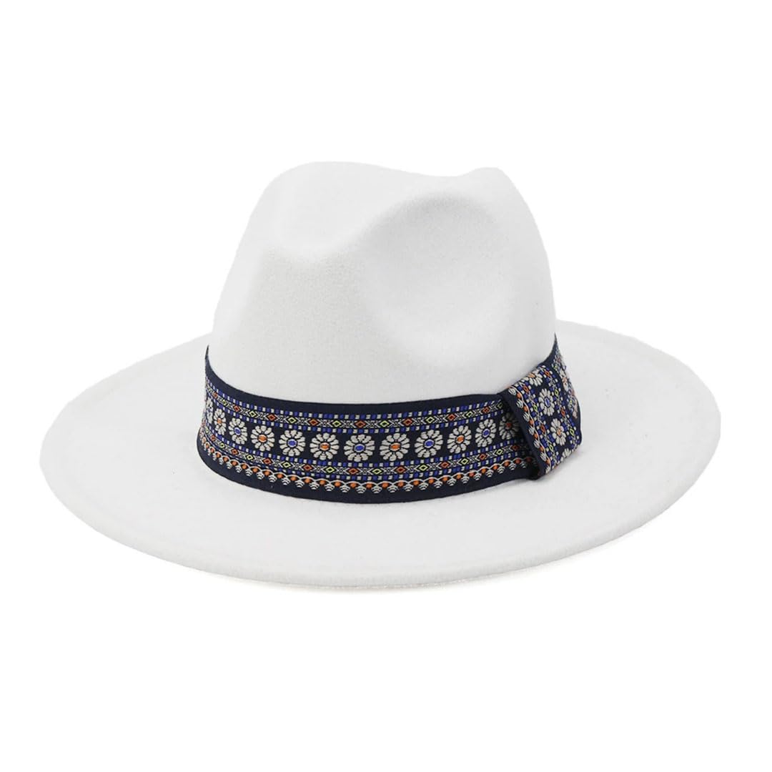 Kobiety Mężczyźni Wełniany Filc Trilby Kapelusz Fedora Dżentelmen Szerokie rondo Brytyjski Styl Wełniany Panama Sombrero Czapka