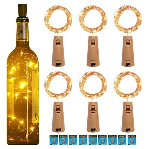kolpop 3m 30 LED Luces Botella (6 Pack), Luces LED a Pilas Decorativas Flexible de Alambre de Cobre Luz para Entorno Romántico en Boda, Fiestas, Cumpleaños, Navidad, Halloween (Interior/Exterior)