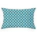 Fundas de Cojín, Funda de Almohada Decorativa Lino de Algodón Doble Cara 35x55cm con Cremallera Invisible Funda de Cojín ,Juego de 1 Throw Pillow Case para Estar Sofás(Rombo Azul Negro B752)
