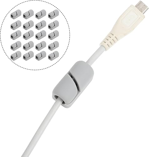 Miniatura 6 de Hemobllo 20 piezas de clip de retención de cables de silicona para administración de cables de computadora, soporte para automóvil, cables de PC,