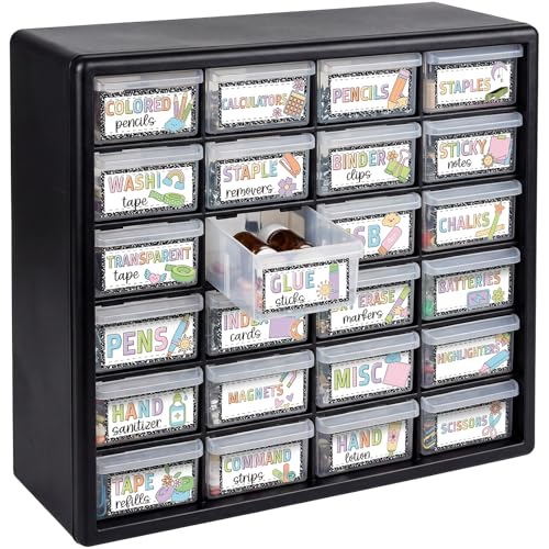 84 Pcs Toolbox Labels for Teacher 2 x 4.3 Classroom Tool Box Storage Stickers Decor Colorful Self-Adhesive Classroom Decal Teacher Drawer Tag for Back to School Organization(Colorful)