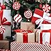 Ouddy Decor 60 Pcs Candy Cane Christmas Tree Ornaments, Red and White Peppermint Lollipop Christmas Decorations Candy Cane Hanging Ornaments for Xmas Tree New Year Party Supplies Holiday Home Decor