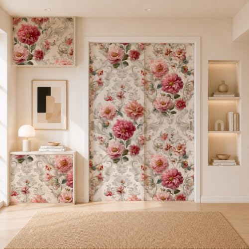 Cotevdkot Peel and Stick Wallpaper, Pink Rose on Lace Background Wall Art, 236in x 17.7in, Waterproof, Removable, Eco-Friendly, Ideal for Bedroom Living Room Apartment Decor by Cotevdkot - Used condition - Image 8