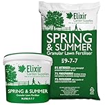 Elixir Gardens Spring & Summer 9-7-7 | Treats 285 sq.m | Granular Lawn Fertiliser/Turf & Grass Feed/Food | 10kg Bag