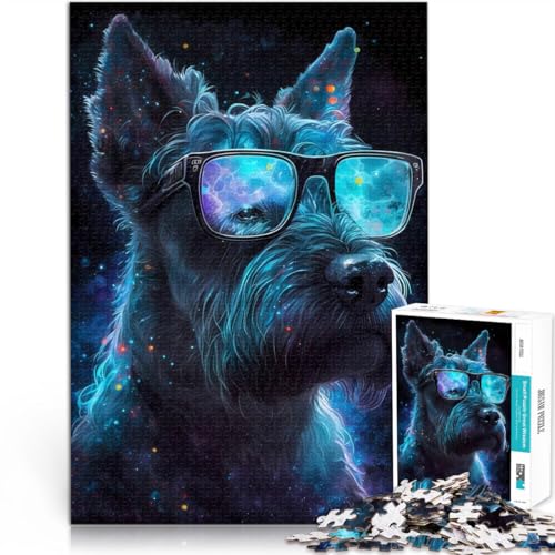 Puzzle da 1000 pezzi per adolescenti Cane Schnauzer nano per il giocattolo di sfida del gioco educativo è ideale come regalo per tutta la famiglia 38x26cm