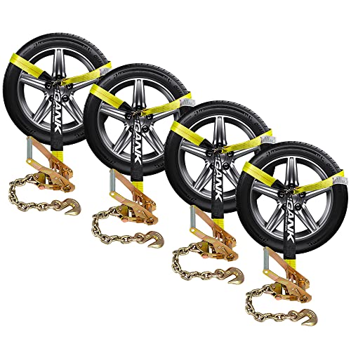 Sangles de roue pour remorque de voiture de 5,1x243,8 cm et sangle de pneu robustes 1,5 kg