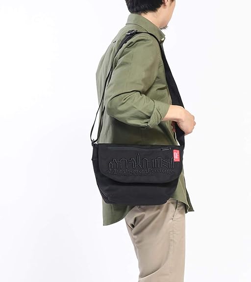 マンハッタンポーテージ　メッセンジャーバッグ　3Dロゴ刺繍　ネイビー マンハッタンポーテージ メッセンジャーバッグ 3Dロゴ刺繍