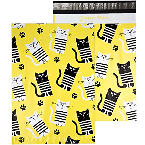 Image of Inspired Mailers - Poly Mailers 10x13-100 Pack - Cats - Shipping Bags for Clothing - Large Mailing Envelopes - Shipping Envelopes - Package Bags - Mailers Poly Bags 10x13