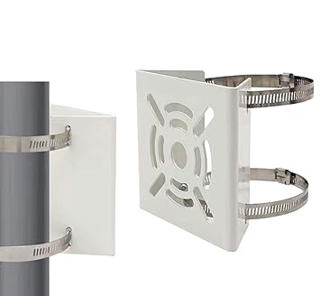 BeElion Universal Vertical Pole Mount Adapter with 2 Loops, Wall Mounting Loop Bracket for CCTV Security Camera PTZ Dome