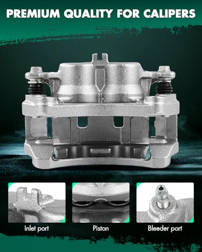 Image of SCITOO 19B7147 Front Right Disc Brake Caliper w /Bracket Fit For INFINITI For Q50 2014-2018,For Nissan For Rogue 2014-2018,For Nissan For X-Trail 2014-2015, Double Pistons
