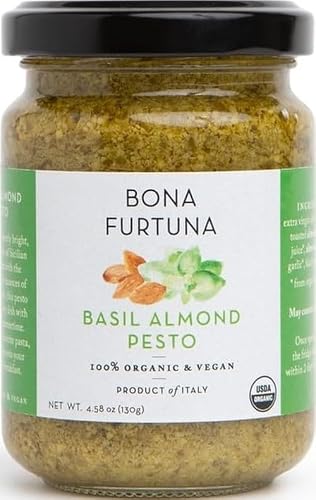 Bona Furtuna, Sauce Pesto Basil Almond Organic, 4.94 Ounce