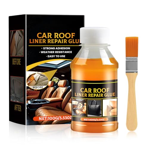 WEILAOK Colla per Cielo Auto, Colla per Tetto Auto, colla per Tappezzeria auto, collas per Tessuti autos, Adatto per Tessuto, Tetto, Legno, Gommapiuma, Pelle, 100g