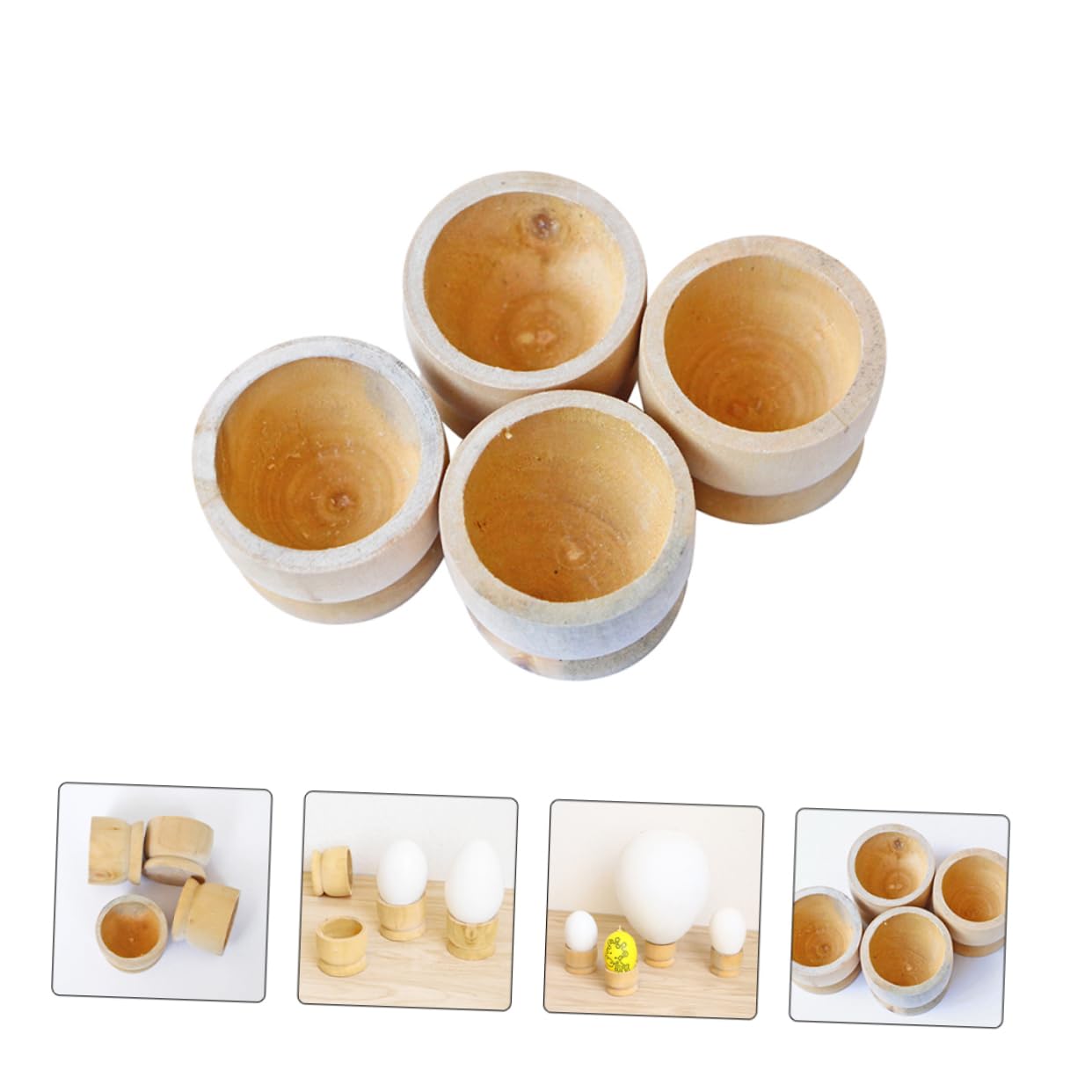 3 Sätze Eierschale Riesiger Osterkorb Einzelner Eierhalter Eggmazing Osterdeko Ostereier Halterung Easter Egg Decoration Eierbecher Aus Holz Osterei-holzhalter Hölzern 20 Stück * 3
