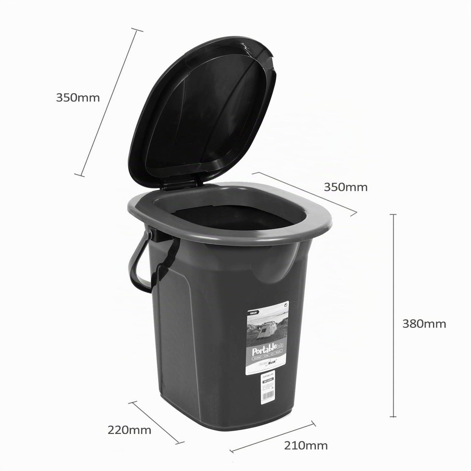 Green Blue GB320 Toilette Touristique foncé Toilette de Camping 19L Mobile Toilette de Voyage