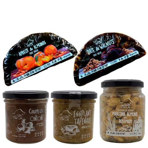 Product Image of the Chef Olé box Triana Tapas Time Series, Artisanal Gourmet Food Gift Basket 5 Healthy Appetizers from Spain. Natural, Gluten-Free. Foodies Cheese and Salad Pairing Snacks Set. No cooking Needed