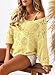Dokotoo Women's 2026 Spring Summer Crochet Hollow Out 3/4 Sleeve Pullover Sweater Off Shoulder T-Shirts Off Shoulder Sweater Bathing Suit Cover Up for Women Yellow Cream Large