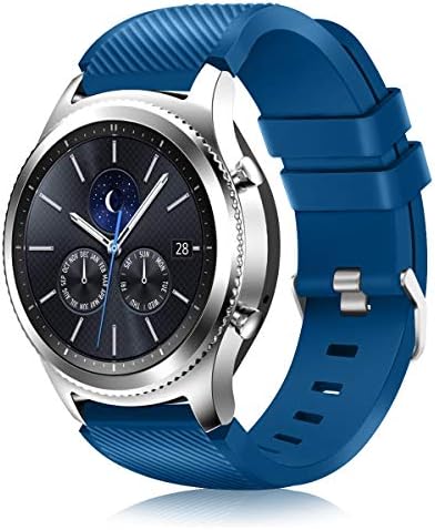 CreateGreat for Samsung Galaxy Watch 46mm, Gear S3 Soft Replacement Breathable Sport Bands with Air Holes and Quick Release Pin for Samsung Gear S3/Galaxy 46mm Watch (#03 Navy)