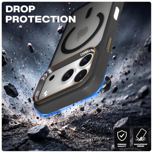 Image of Pikkme Back Cover for iPhone 17 Pro Max | Shockproof | Mag-Safe Compatible | Hard Transparent Back | Premium Raised Camera Protection | Bumper Case (Black Mag-Safe)
