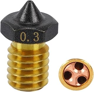 APAAZO Clone CHT Nozzle MK8 E3D V6 PTFE Plated Nozzles High Flow CHT MK8 Brass Nozzles V6 Hotend 3D Printer Parts Compatible With 1.75/3mm Filament (Color : Clone CHT V6 PTFE, Size : 1.0mm)