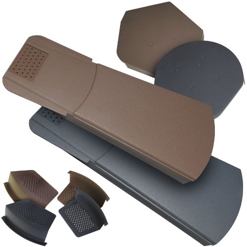 Grey Easy-Trim Universal Dry Verge Kit/System - with 32 x Dry Verge Units and 1 x Domed Apex End Cap for Gable/Apex Roof fix to Any Tile -Mortar Free