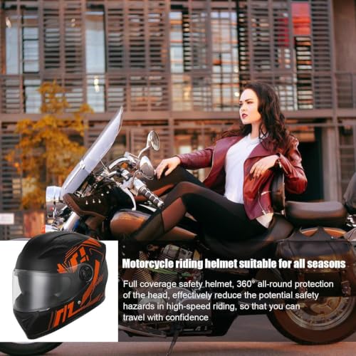 Casco integral de moto con visera anti-viento y pañuelo protector 2
