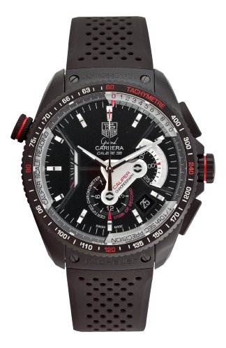 TAG Heuer Men's CAV5185.FT6020 Grand Carrera Automatic Chronograph Black Dial Watch