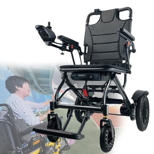 Silla de ruedas eléctrica plegable ligera con baterías extraíbles y motor de 360 W para viajes y uso diario