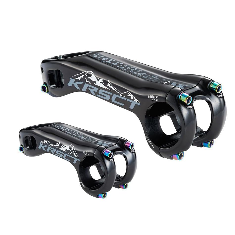 Potencia MTB Vástago de Bicicleta de montaña de Alta Resistencia, Forjado 3D, Longitud de 80/90/100mm, 20 Grados Manillar MTB(Black 90MM)