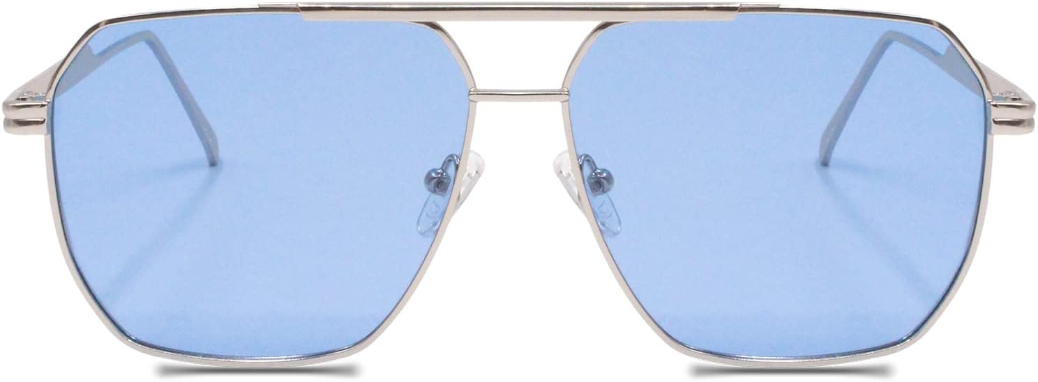 Xpectrum Retro Oversized Aviator Trendy Sunglasses Mens Womens Square Metal Gold Sun Glasses Polarized Lens