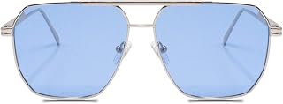 Retro Oversized Aviator Trendy Sunglasses Mens Womens Square Metal Gold Sun Glasses Polarized Lens