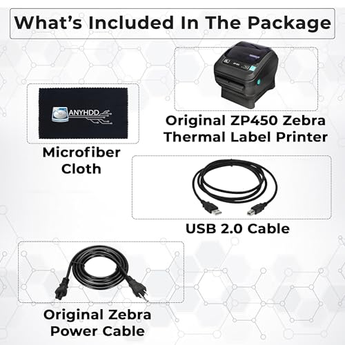 Image of Zebra ZP450 Direct Thermal Barcode Label Printer for Shipping & E-Commerce, High-Speed 4x6 Label Printing, USB Connectivity, Easy Setup for FedEx UPS USPS, Compact Commercial Desktop Printer
